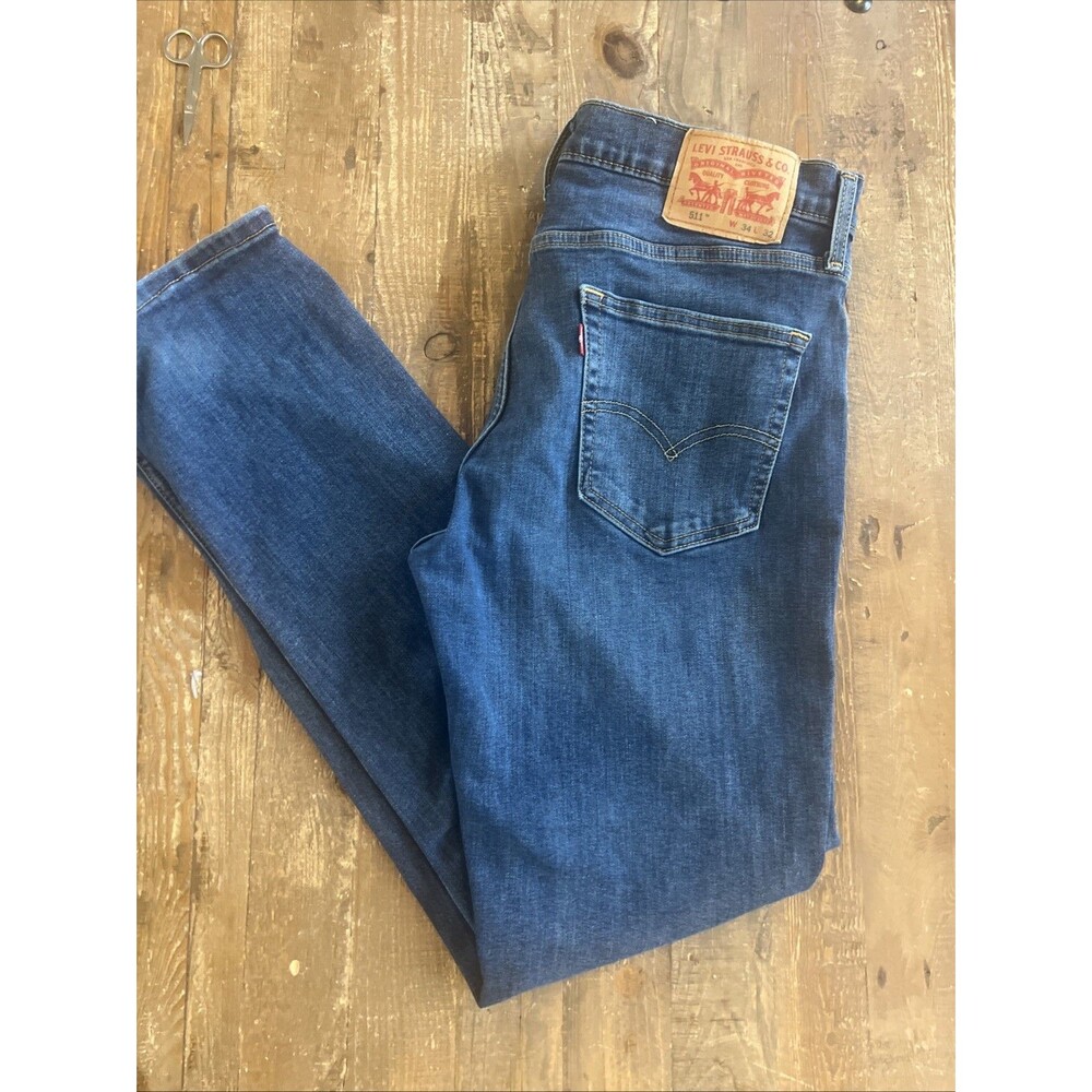 Levi's 511 Slim Straight Medium Wash Mens Jeans Size 34x32